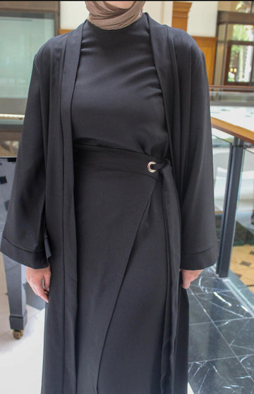 Rukaya Black Abaya Set