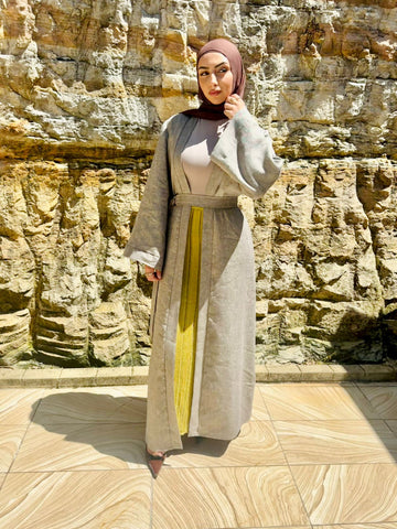 Lujaine Shimmer Kimono – Gunmetal Grey