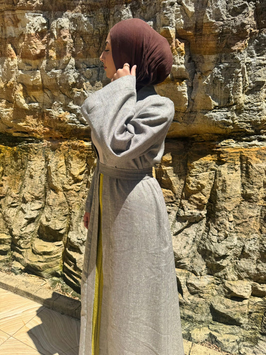 Lujaine Shimmer Kimono – Gunmetal Grey