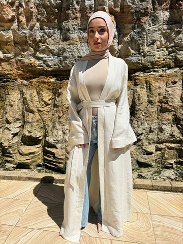 Lujaine Shimmer Kimono – Off White